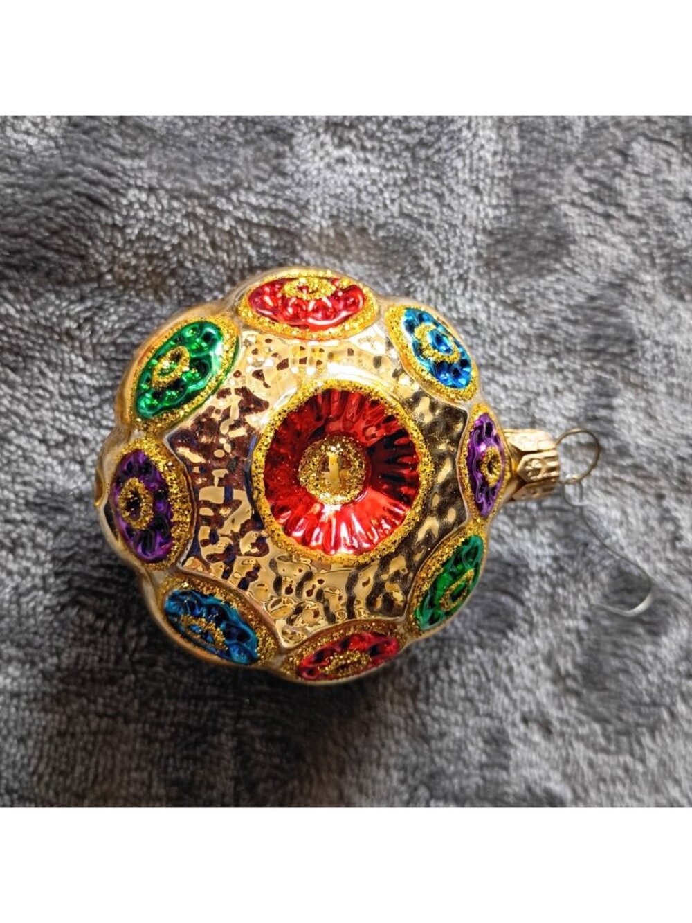 Vintage Glass Ornament Multicolor  Glitter